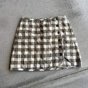 Madewell green plaid quilted skirt | size 6